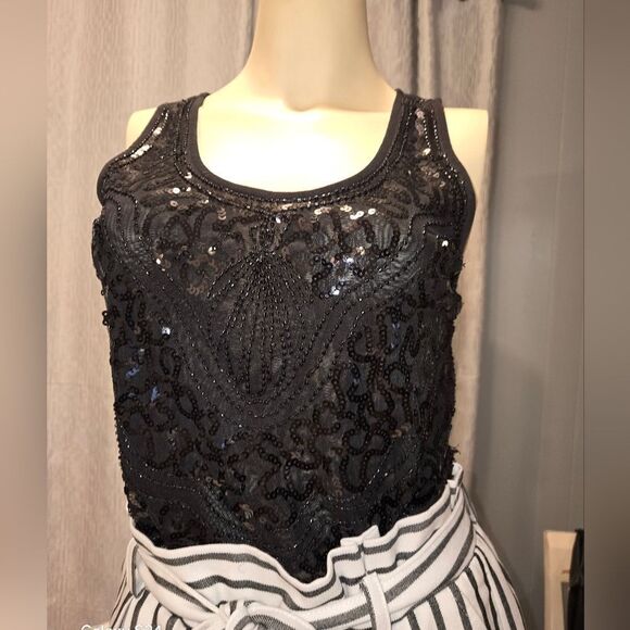 Black Sequined Tank Top Never Worn Small - Picture 14 of 14